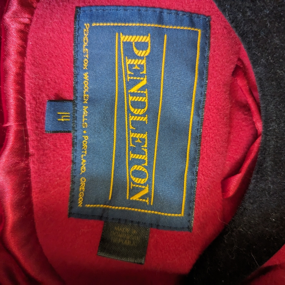 Red Pendleton Coat With Hood - image 7